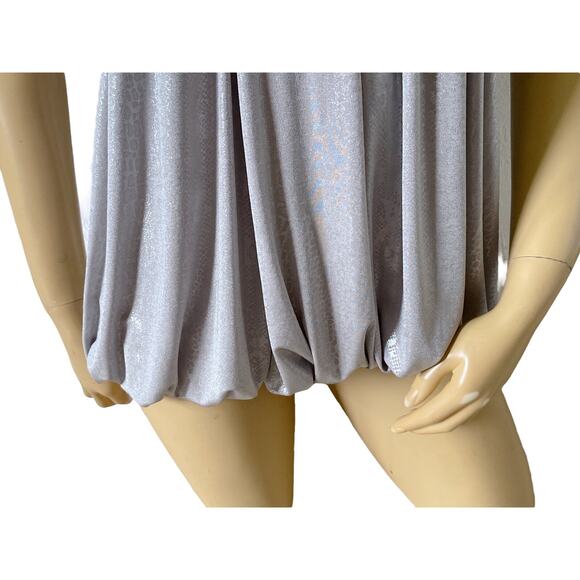 INC Womens Petite Size Small PS Silver Sleeveless Animal Print Bubble Tank Shirt - Picture 6 of 7